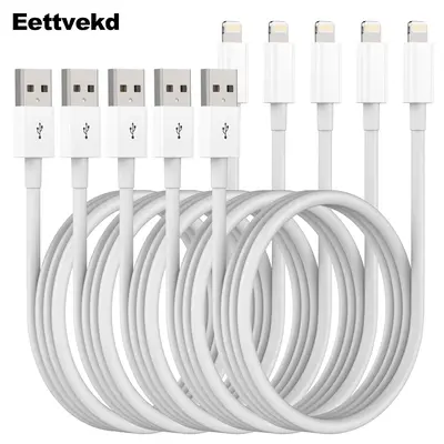 Mobile Phone Charging Data Cable for iPhone iPad [Apple MFi Certified], 5 Counts/set USB A Cellphone Charging Cable for Light...