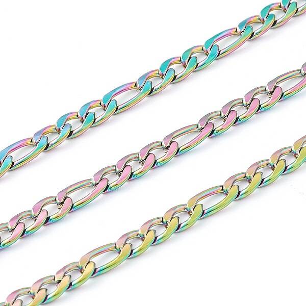 Ion Plating(IP) 304 Stainless Steel Figaro Chain