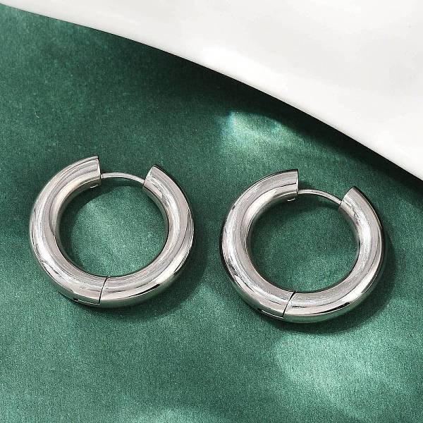 202 Stainless Steel Polishing Hoop Earrings