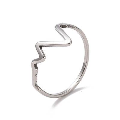 Non-Tarnish 201 Stainless Steel Wave Finger Ring for Women