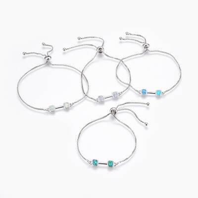 Sports Theme Adjustable Synthetic Opal Bolo Bracelets
