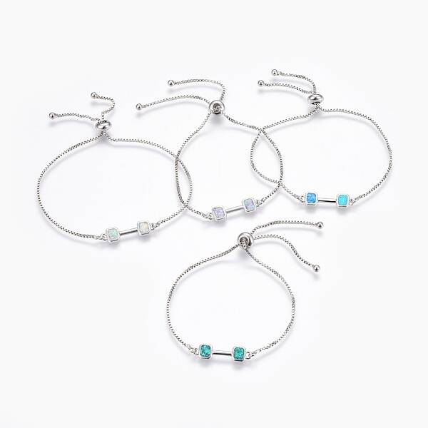 Sports Theme Adjustable Synthetic Opal Bolo Bracelets