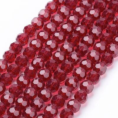 Faceted(32 Facets) Glass Round Beads Strands