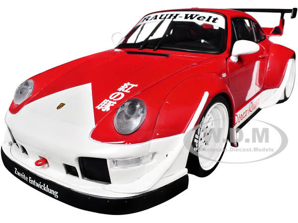 2020 RWB Bodykit Porco Rosso Red and White 1/18 Diecast Model Car by Solido