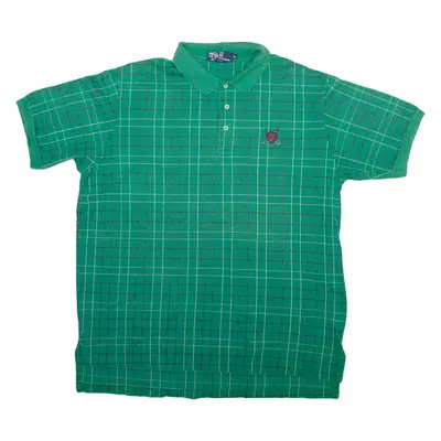 POLO RALPH LAUREN Mens Polo Shirt Green Check XL