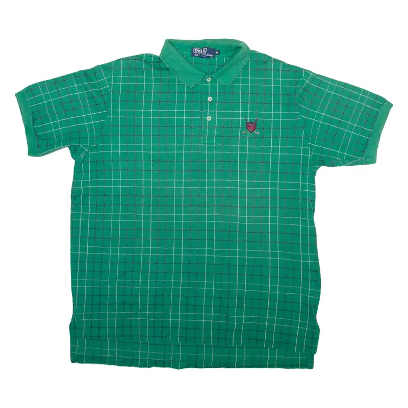 POLO RALPH LAUREN Mens Polo Shirt Green Check XL