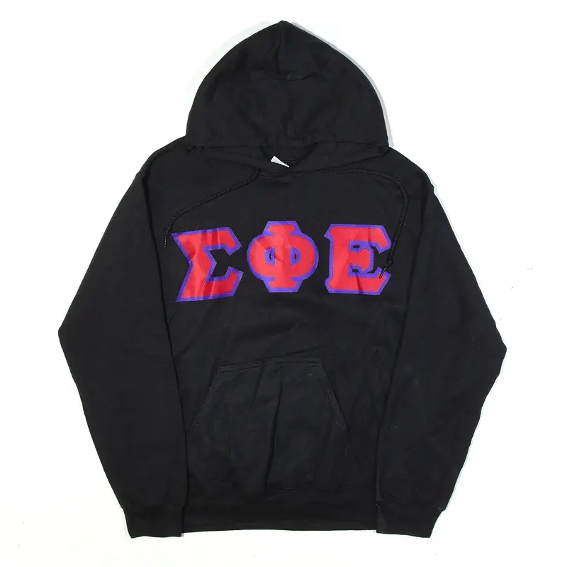 GILDAN UNIVERSITY Hoodie Black Pullover Mens S