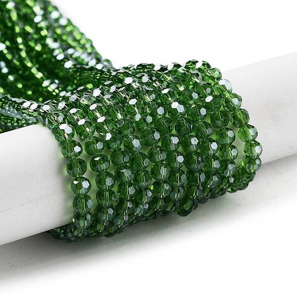 Electroplate Transparent Glass Beads Strands