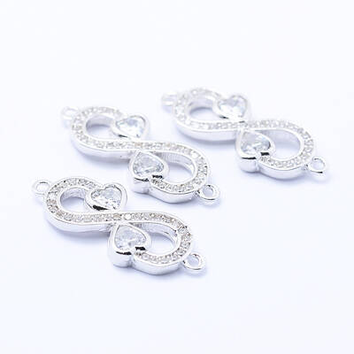 Brass Micro Pave Cubic Zirconia Links