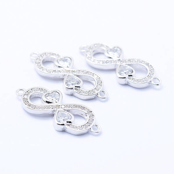 Brass Micro Pave Cubic Zirconia Links