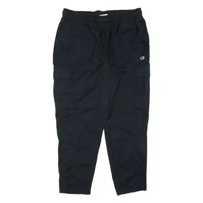 CHAMPION Mens Track Pants Black Wide-Leg XL W34 L28