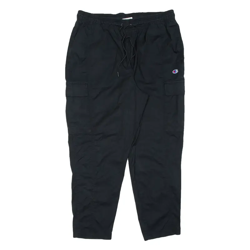 CHAMPION Mens Track Pants Black Wide-Leg XL W34 L28