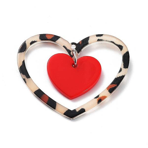 Valentine's Day Opaque Acrylic Pendants