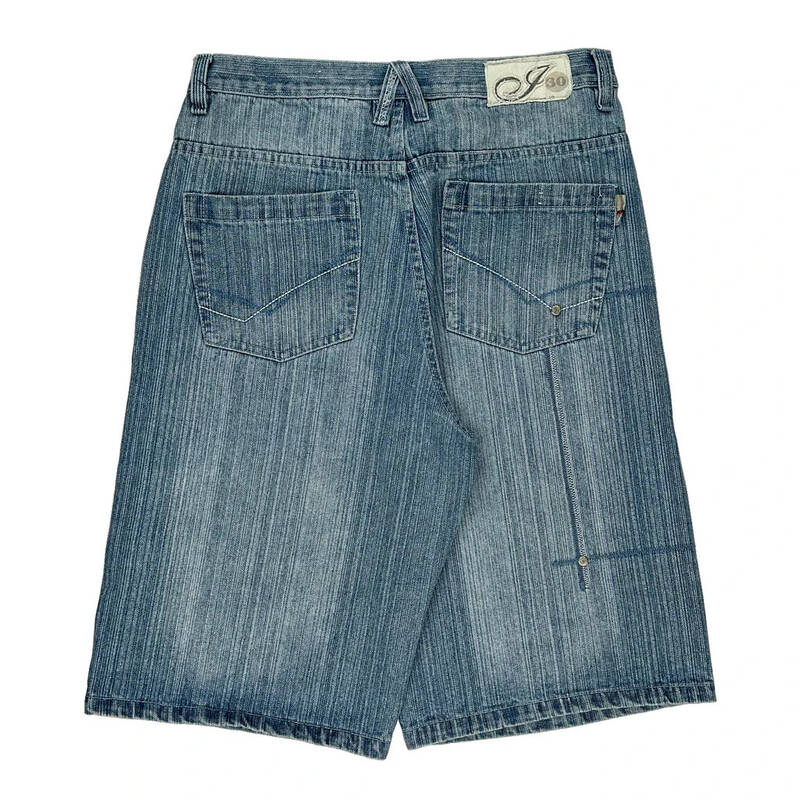 Indigo Denim Shorts - 34W 14L Light Wash Cotton | Size: 34″ waist