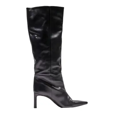 MASSIMO DUTTI High Boots Black Leather Womens UK 8