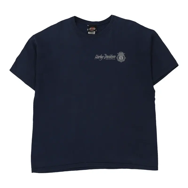 Harley Davidson Graphic T-Shirt - XL Navy Cotton