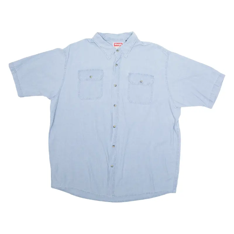 WRANGLER Mens Plain Shirt Blue XL