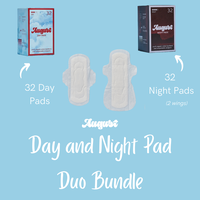 August Regular + Super Pad Bundle – 64 Pads for Full-Cycle Comfort | Zero-Feel. Organic Cotton. Dissolvable Wrap.