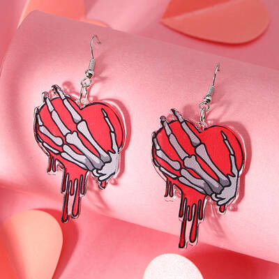 Heart Acrylic Dangle Earrings Jewelry for Halloween/Valentine's Day