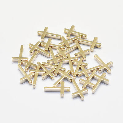 Long-Lasting Plated Brass Tiny Cross Charms