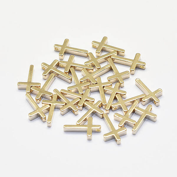 Long-Lasting Plated Brass Tiny Cross Charms