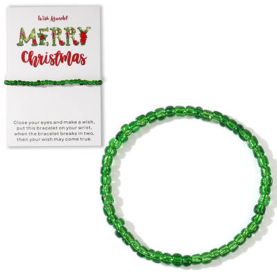 Christmas Theme Glass Seed Beads Stretch Bracelets