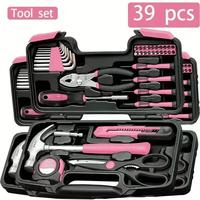 39-Piece Comprehensive Household Hardware Kit - Durable Carbon Steel Manual Toolkit for DlY Projects and Home Repairs - ldeal...
