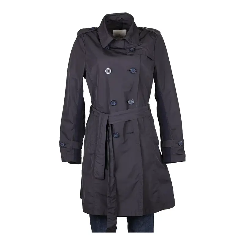 Moncler Trench Coat - Medium Black Cotton Blend