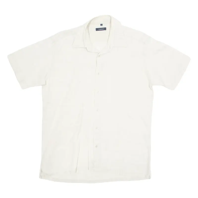 LIBERTY Mens Plain Shirt Beige Linen L