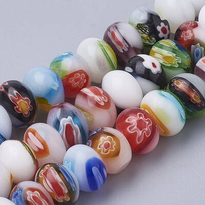 Handmade Millefiori Lampwork Beads Strands
