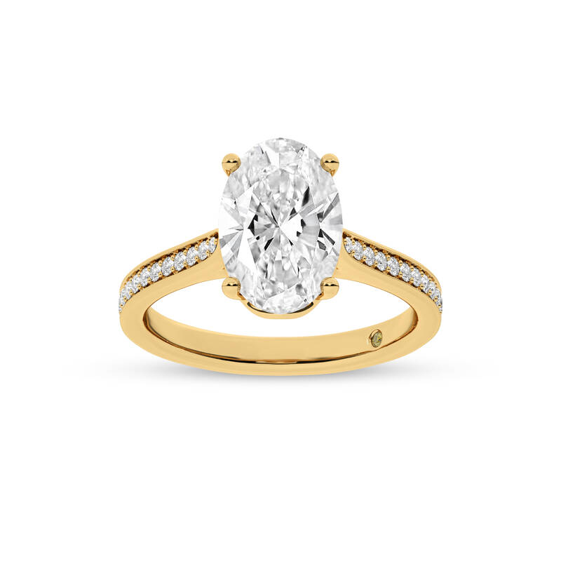 Taos Hidden Halo Oval Lab Grown Diamond Engagement Ring | 14K Yellow Gold 2 1/4 CT. TW.