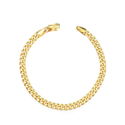 18K Gold Curb Link Chain Bracelet