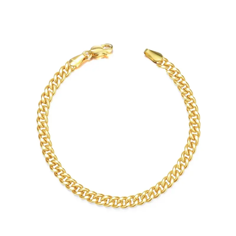 18K Gold Curb Link Chain Bracelet