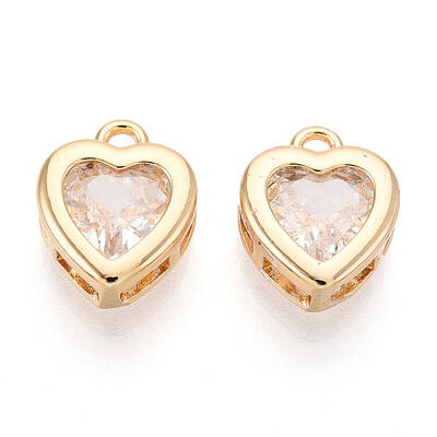 Brass Micro Pave Cubic Zirconia Charms