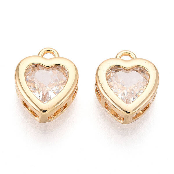Brass Micro Pave Cubic Zirconia Charms