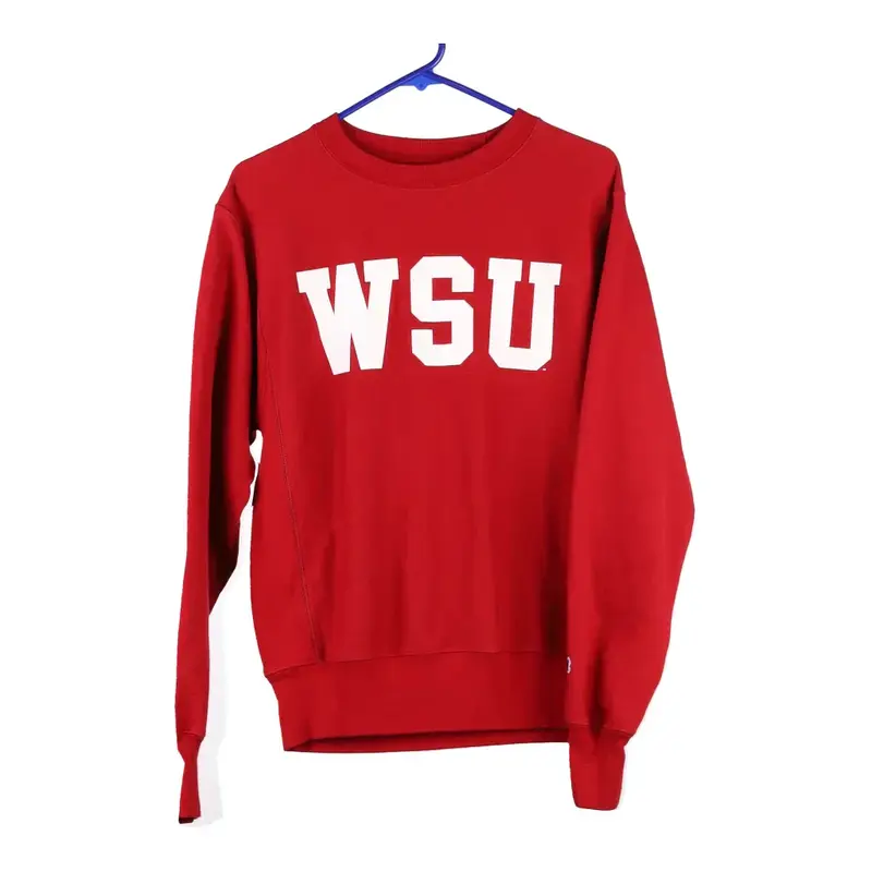 Reverse Weave Champion College Sweatshirt - Small Red Cotton Blend