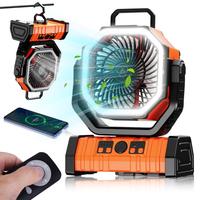 Portable Fans Camping Fan Rechargeable with LED Lantern, 20000mAh Battery Powered Travel Fan with 1-8 Hour Timing Function, 2...