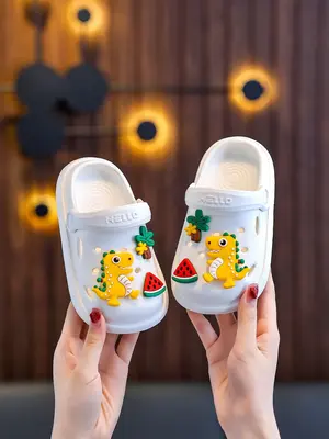 Cute Cartoon Slippers for Boys & Girls, Breathable Non-Slip Indoor Outdoor Shoes, Perfect for Beach Pool Activities