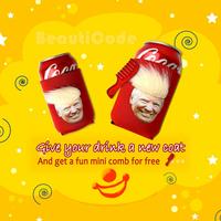 Funny D.T Can Coolers Sleeves with Hair, Father's Day Great Novelty Gifts Unique Presents for Men Women, Beer Can Cooler Pres...