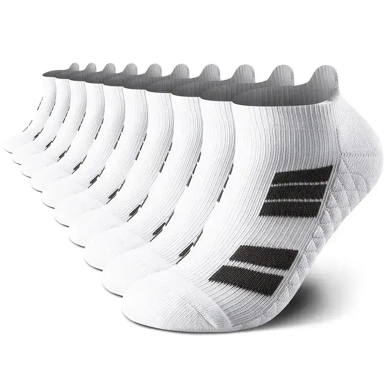 10-12 Pairs of Men's & Women's Universal Sports Short Socks Invisible Towel Bottom Combed Cotton Soft Cushioning Anti-Slip We...
