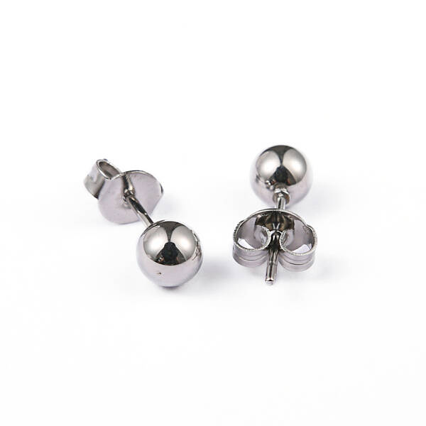 Tarnish Resistant 304 Stainless Steel Ball Stud Earrings