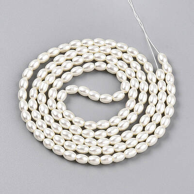Baking Painted Pearlized Glass Pearl Bead Strands