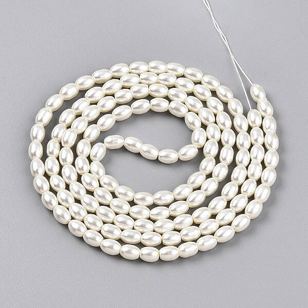 Baking Painted Pearlized Glass Pearl Bead Strands