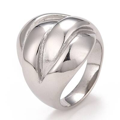 Non-Tarnish 304 Stainless Steel Textured Chunky Finger Ring for Men Women