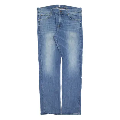 7 FOR ALL MANKIND Carsen Mens Jeans Blue Regular Straight Stone Wash W36 L33