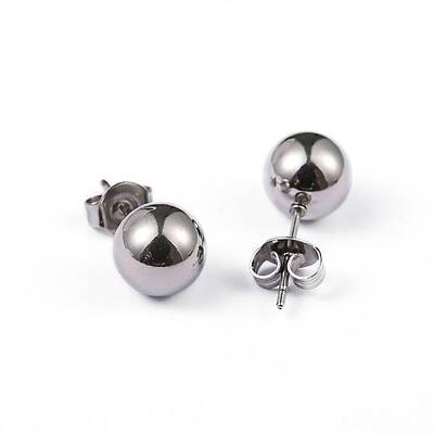 Tarnish Resistant 304 Stainless Steel Ball Stud Earrings