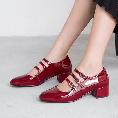 Chiko Berger Round Toe Block Heels Pumps