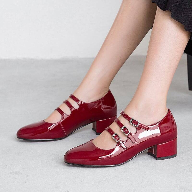 Chiko Berger Round Toe Block Heels Pumps