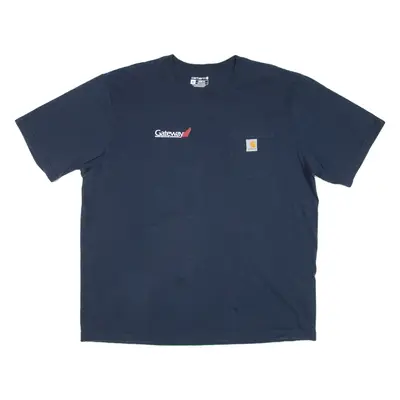 CARHARTT Loose Fit Mens T-Shirt Blue Crew Neck XL