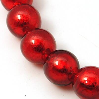 Handmade Silver Foil Glass Beads Strands